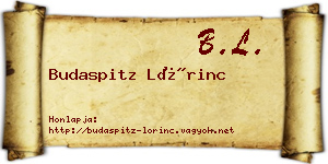 Budaspitz Lőrinc névjegykártya